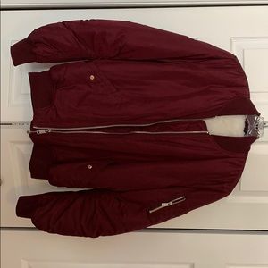 Maroon bomber jacket